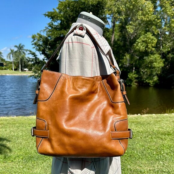 MICHAEL Michael Kors Brookville Caramel Leather Slouchy Hobo Shoulder Bag 2008 - Picture 2 of 15